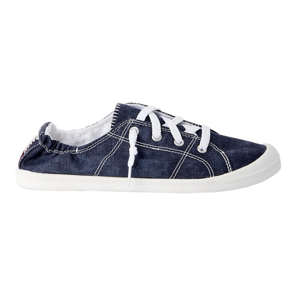 MEDIUM WIDTH BLUE Time and Tru Women's Scrunch Back Slip-On Sneaker Sz Various - Picture 3 of 5